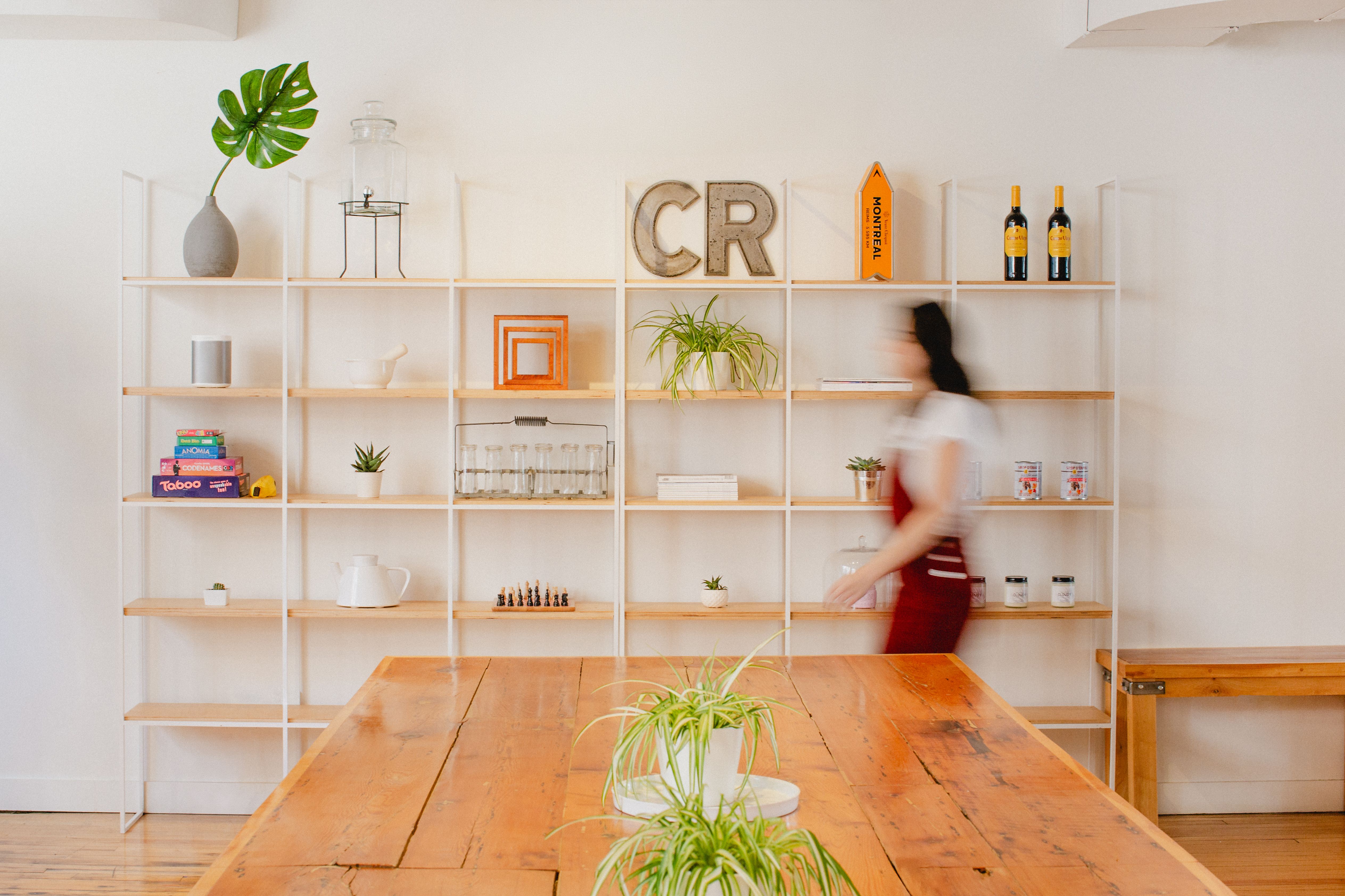 CloudRaker kitchen and shared table in the Montreal office.